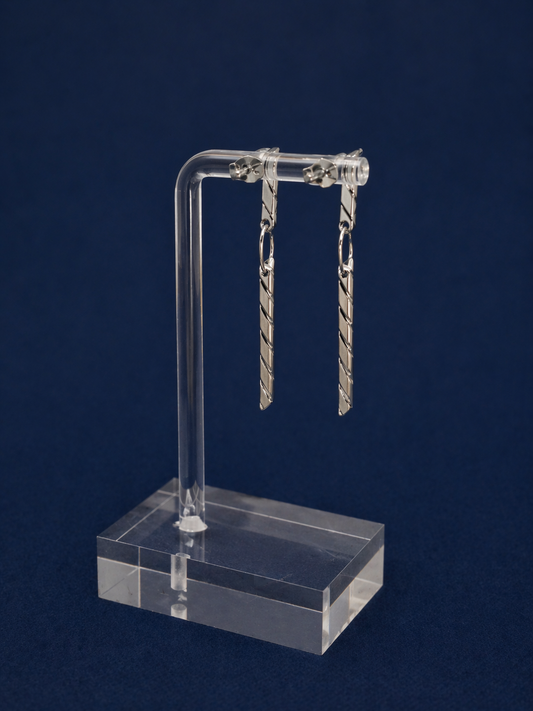 Sterling Silver Twisted Drop Earrings