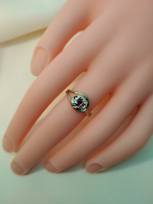 Sterling Silver Ruby Ring - "Organic" collection
