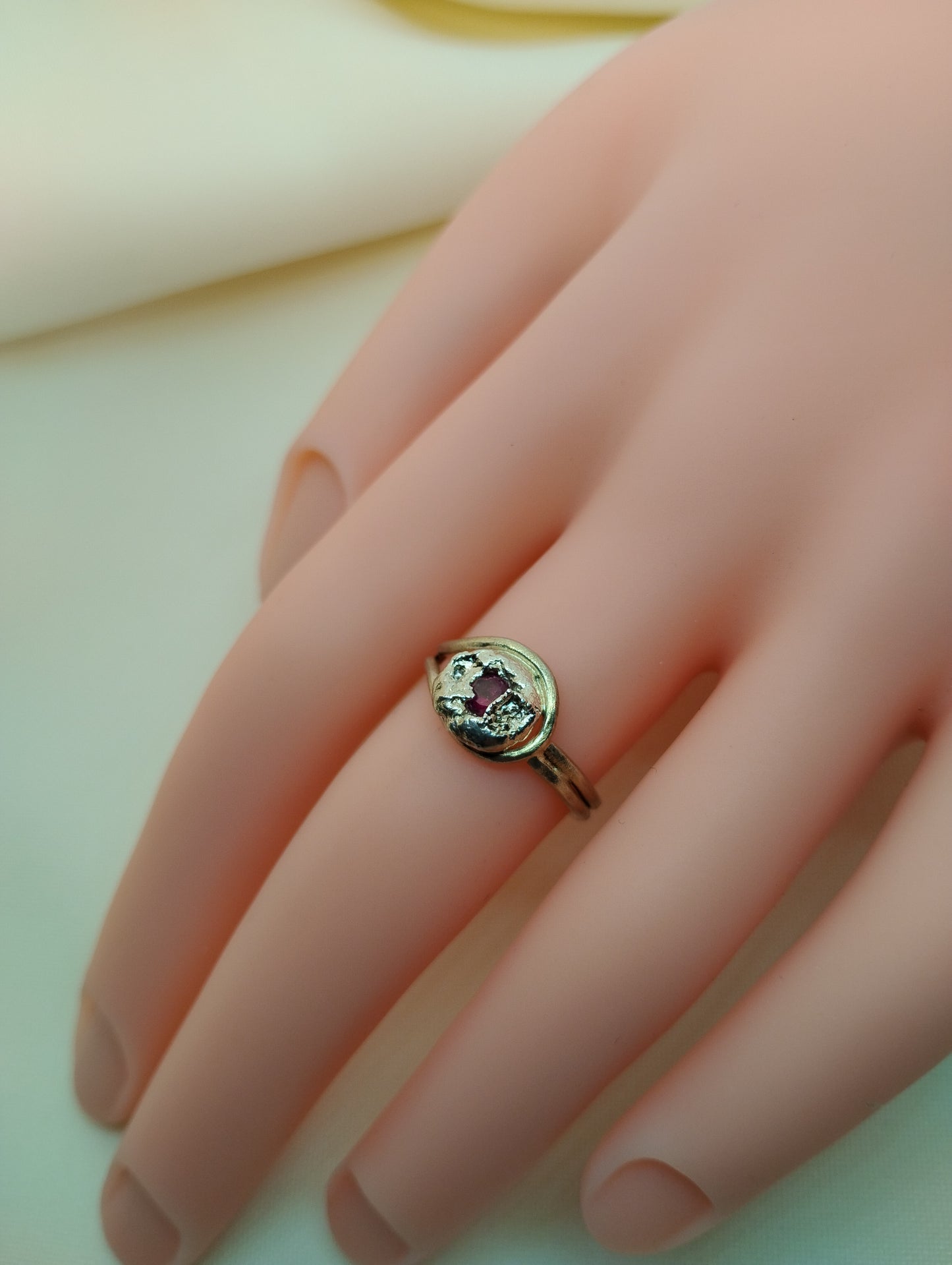 Sterling Silver Ruby Ring - "Organic" collection