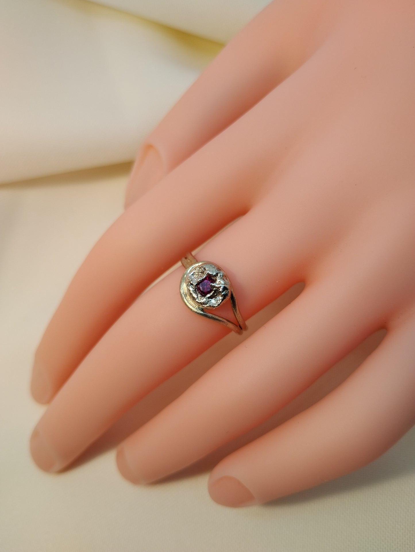 Sterling Silver Ruby Ring - "Organic" collection